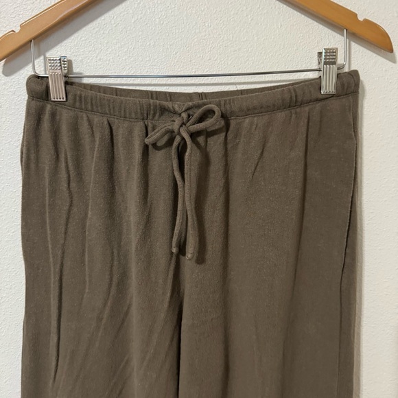 Reformation Olina Knit Pants Poppyseed Green Wide Leg Drawstring Relaxed-Medium - Picture 4 of 8